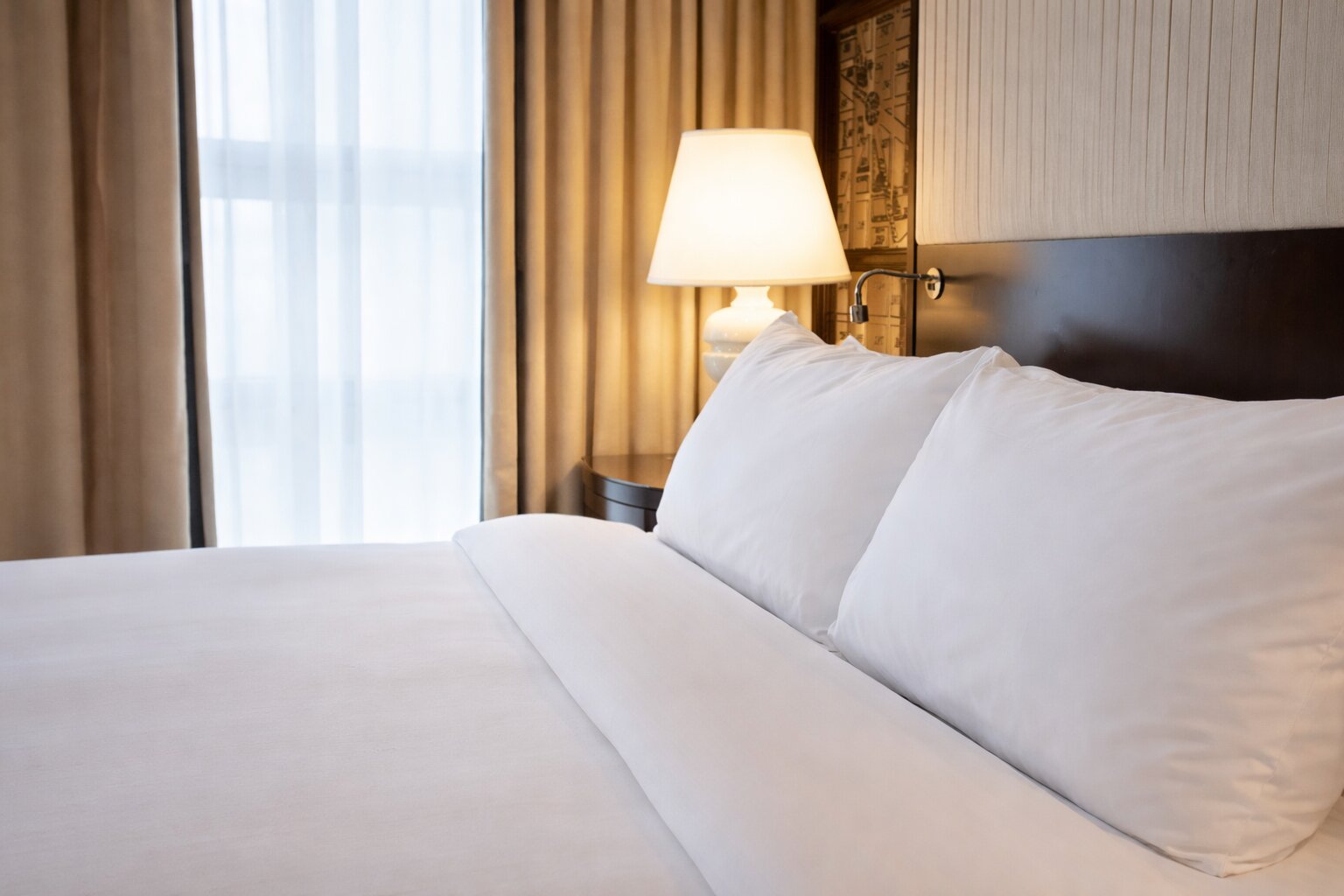 View of the queen bed in the Classic Room
