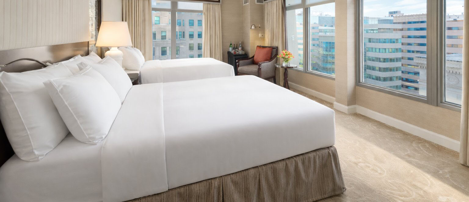 queen bedroom with city view