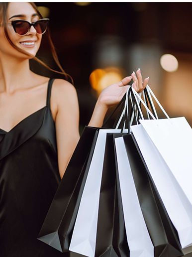 woman with shopping bags